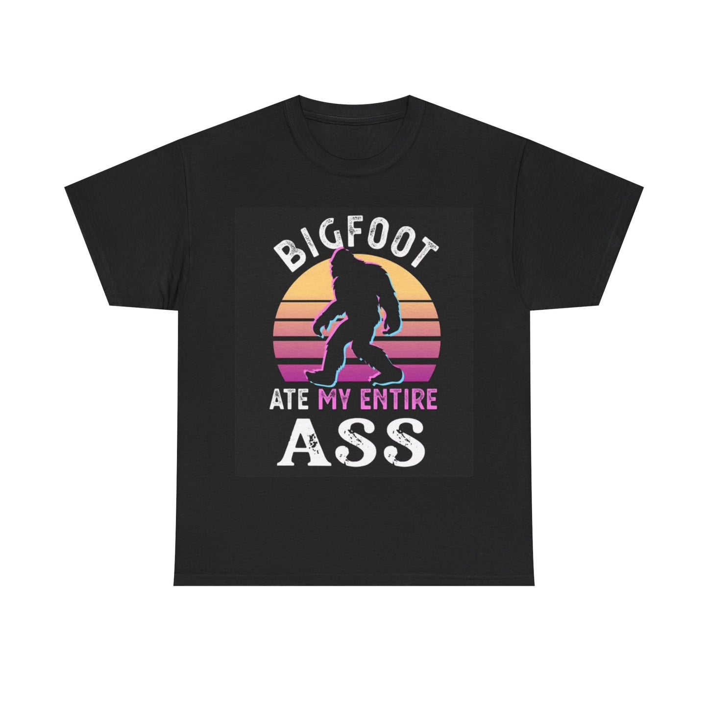BigFoot Tshirt Funny Gift Humor Ass Graphic Neon Dad Joke Unisex Heavy Cotton