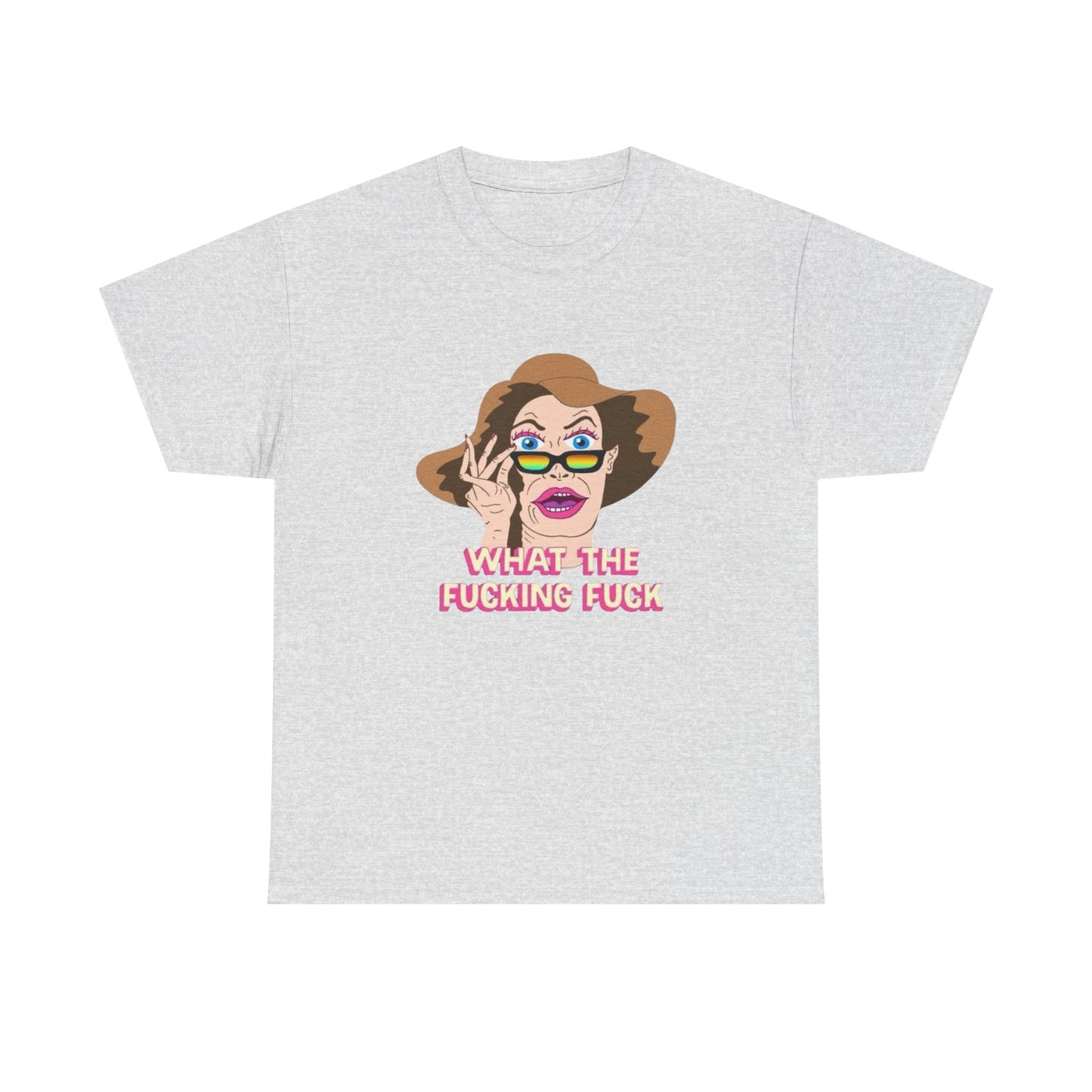 What The F Funny Graphic T-Shirt Men's Women's Heavy Cotton Tee NEW GIFT