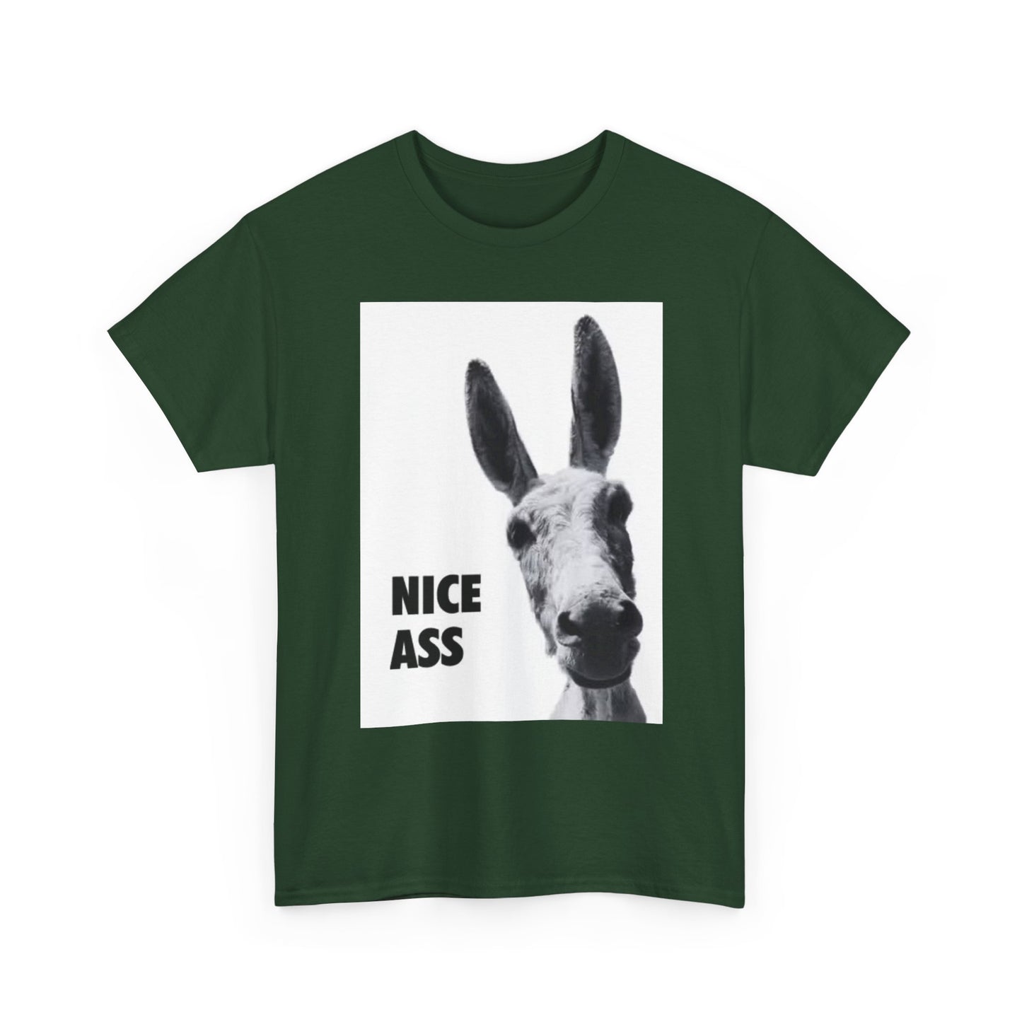 Nice Ass T Shirt Funny Donkey Animal Jokes Comedy Gift Unisex Heavy Cotton Tee