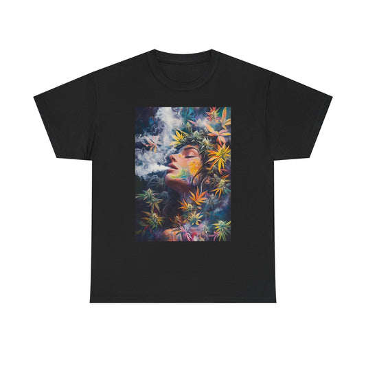 Mother Nature T Shirt Pot Leafs Multi Color Graphic Unisex Heavy Cotton Tee