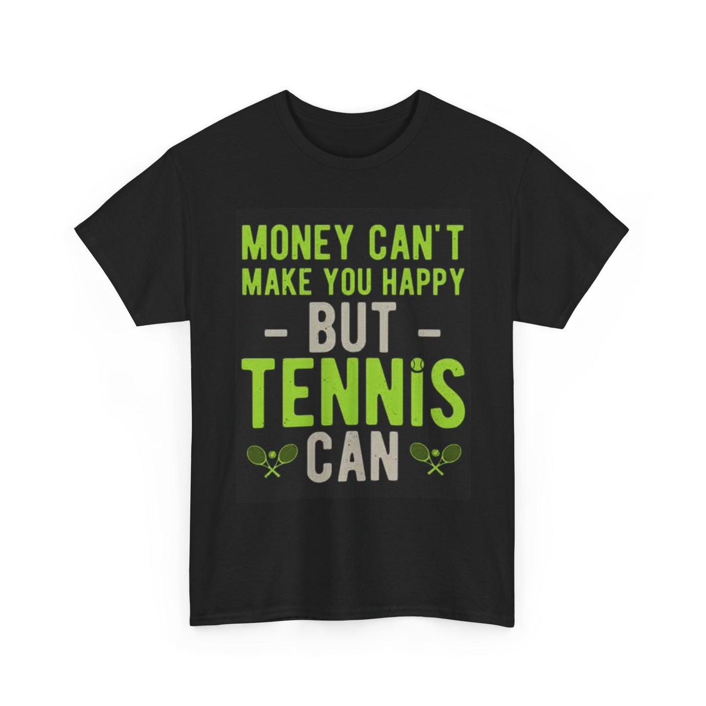 Tennis Buys Happiness Graphic T Shirt Funny Gift Unisex Heavy Cotton Tee