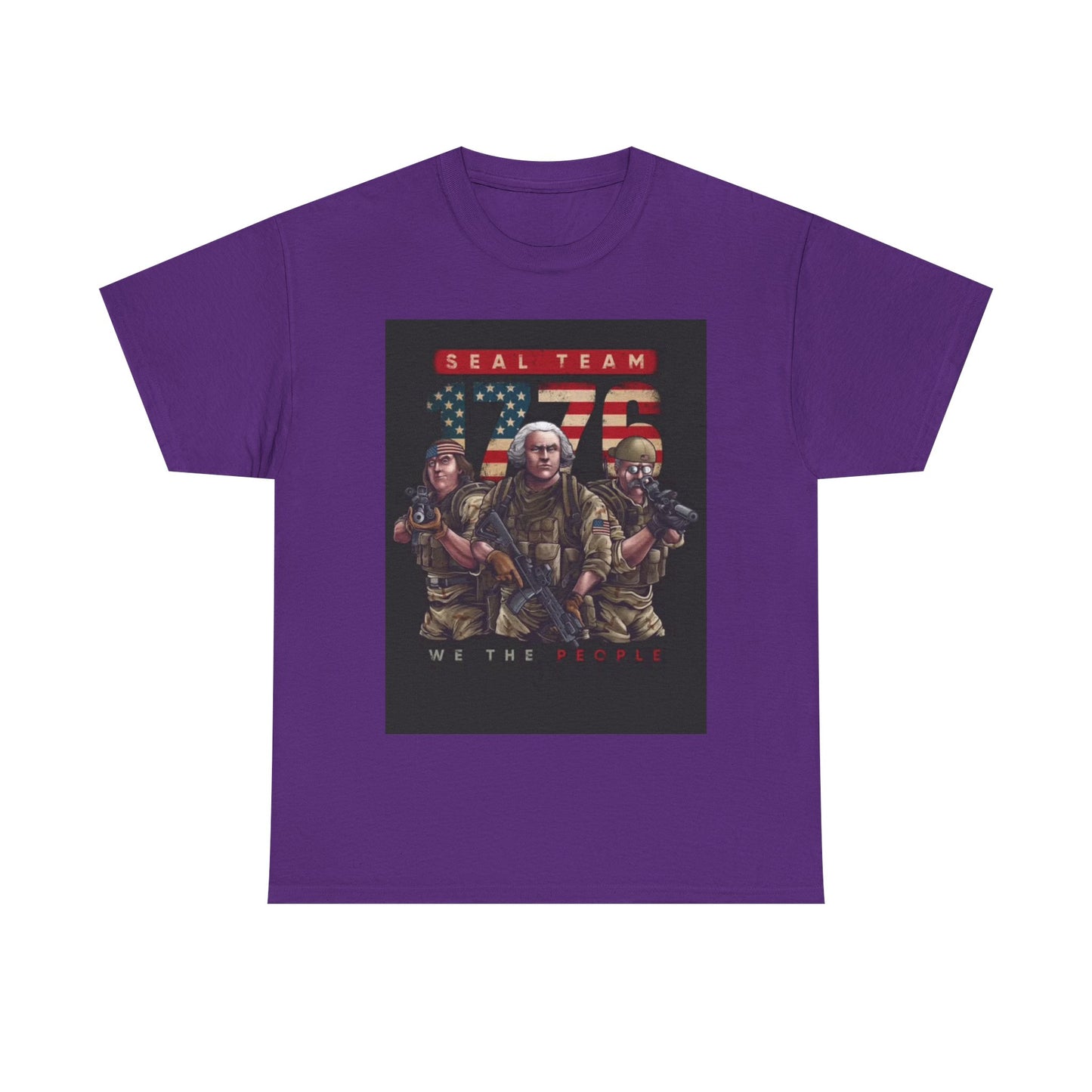 Navy Seals Team Tshirt 1776 America July 4th Flag Unisex Heavy Cotton Tee
