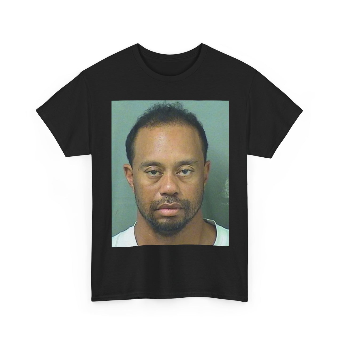 Tiger Woods Tshirt Funny Mugshot Golf Masters Golfing Unisex Heavy Cotton Tee