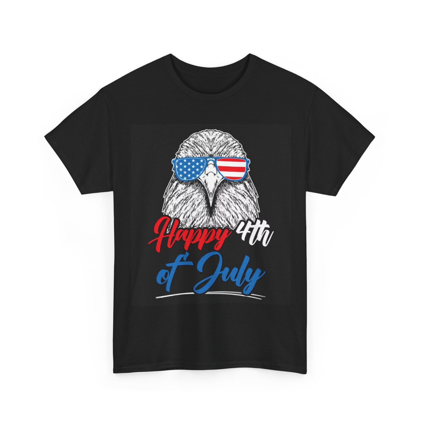 Happy 4th Of July Tshirt American Flag Bald Eagle USA Unisex Heavy Cotton Tee