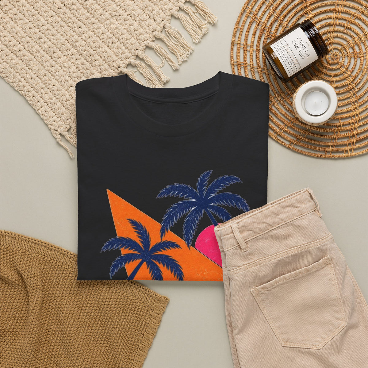 Aruba Caribbean Palm Tree Graphic T-Shirt Men's Graphic Tee