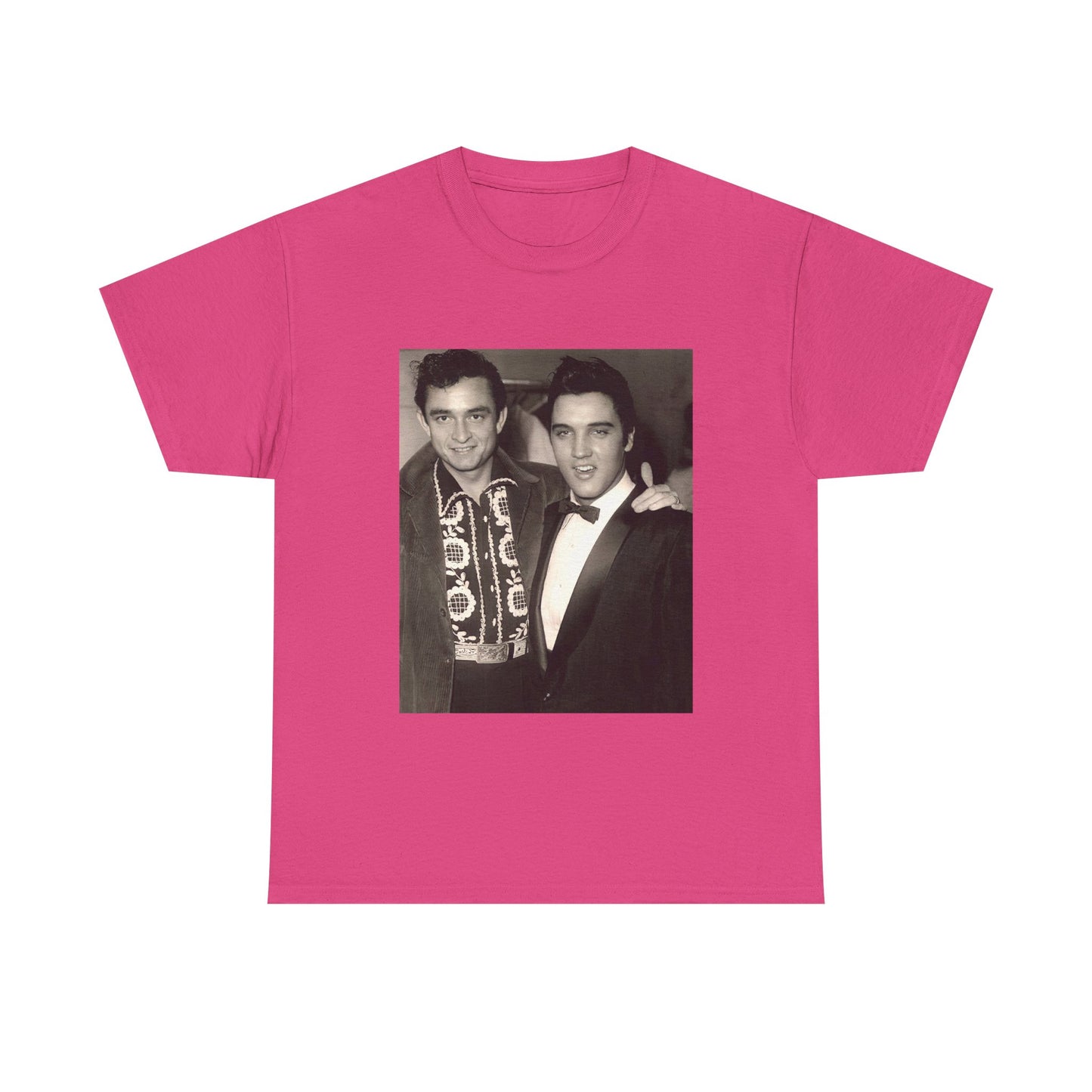 Elvis And Johnny cash shirt vintage graphic art black and white Heavy Cotton