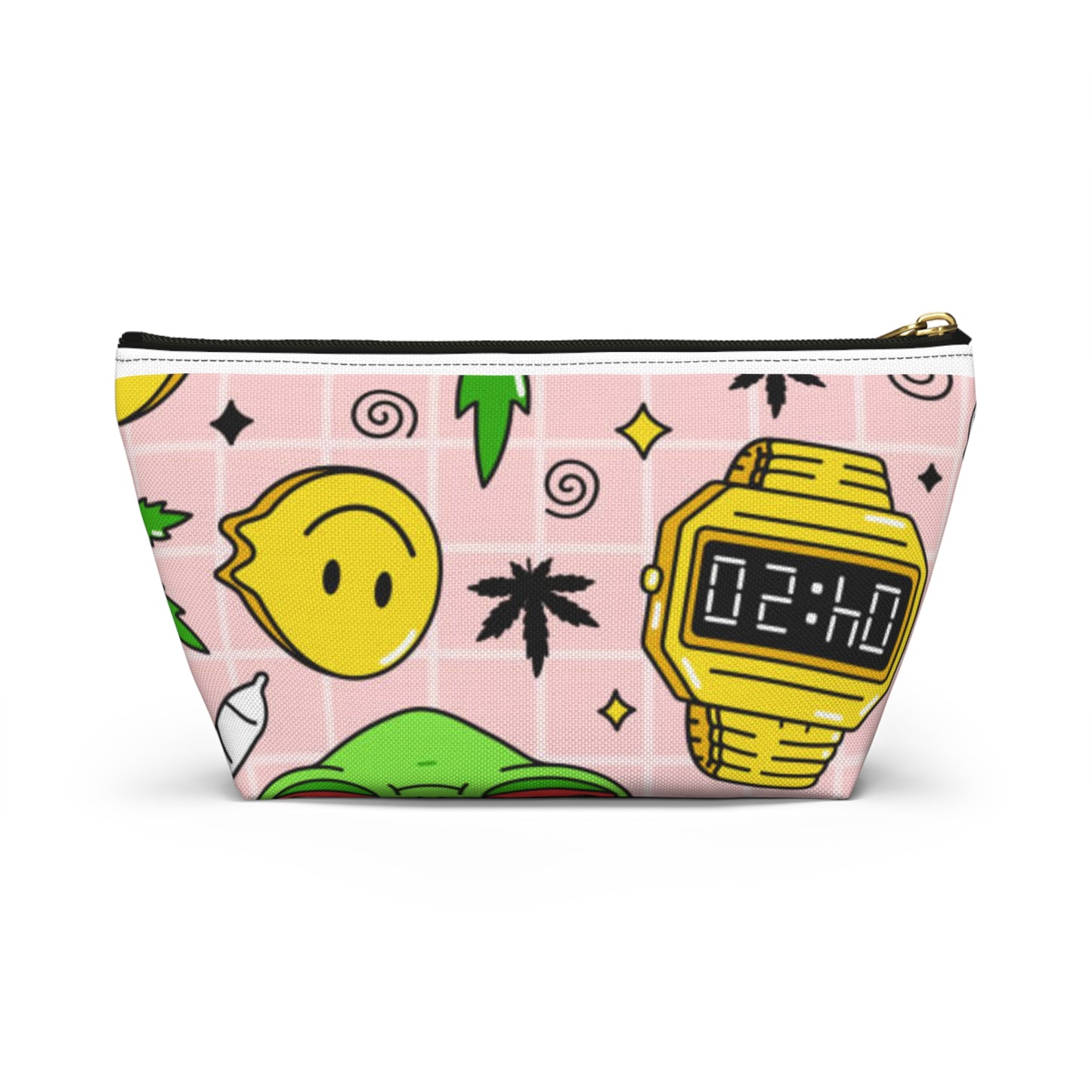 90s Weed Funny Graphic Travel Bag Multi ColorAccessory Pouch w T-bottom