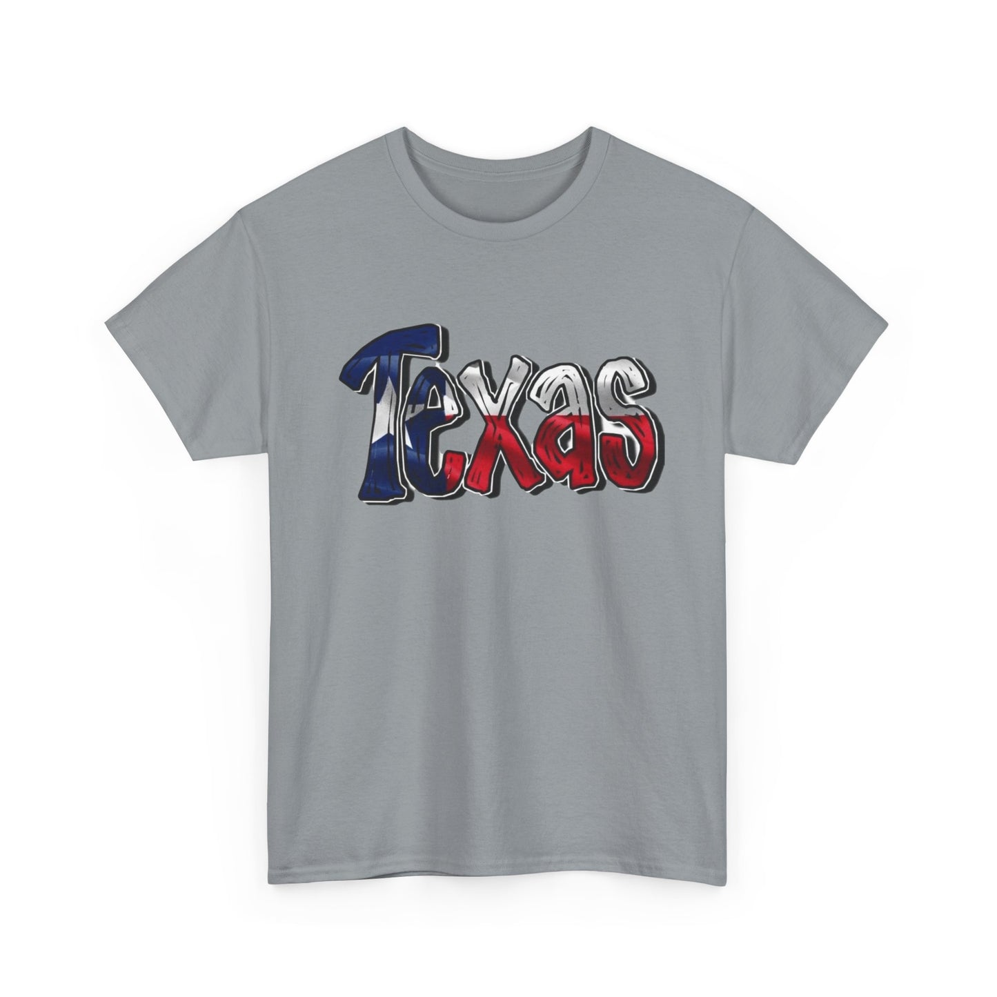 Texas State American Flag Graphic T Shirt NEW GIFT Unisex Heavy Cotton Tee