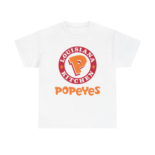 Popeyes Fried Chicken Graphic T Shirt Funny Retro Unisex Heavy Cotton Tee