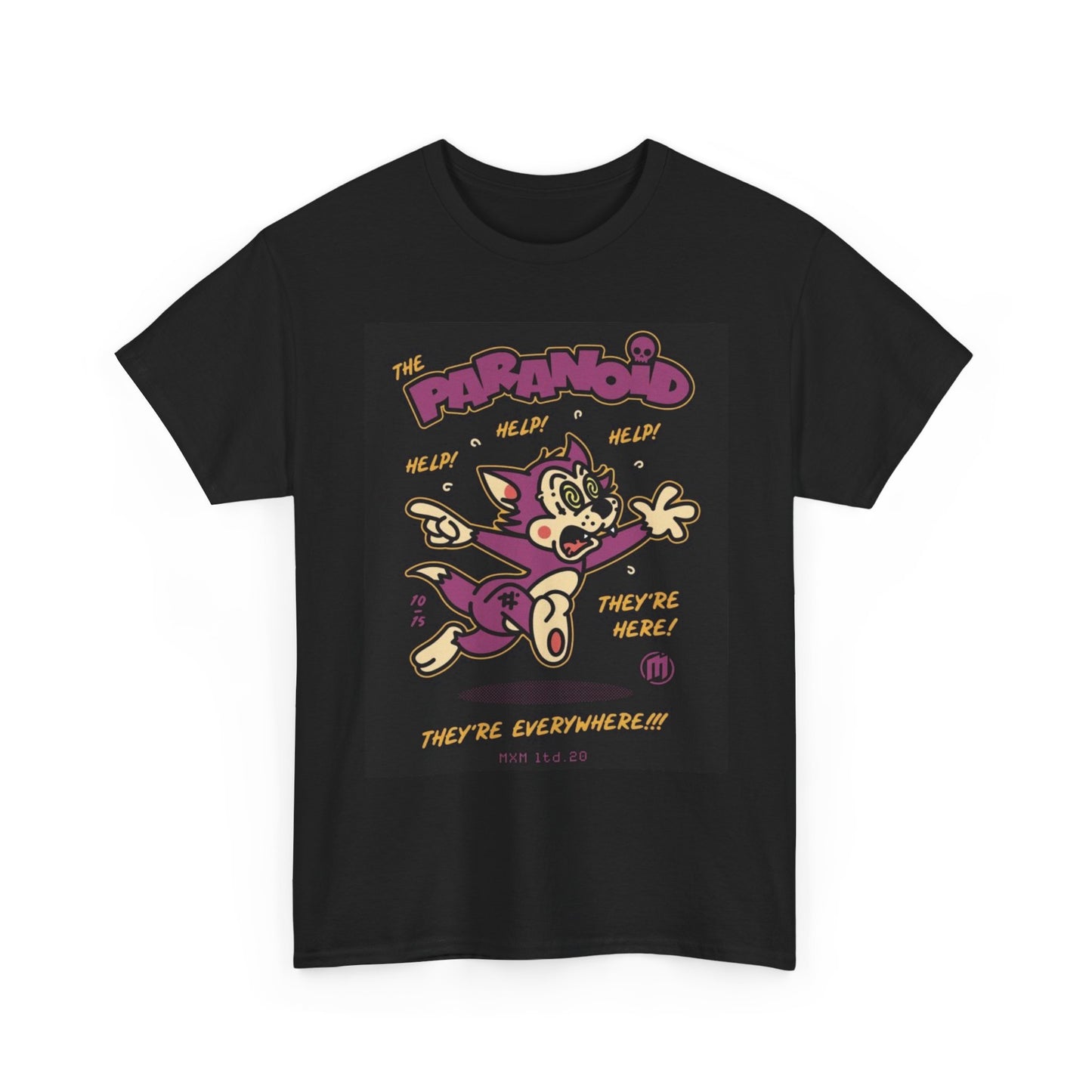 The Paranoid Cat Graphic T Shirt Unisex Cotton Tee NEW