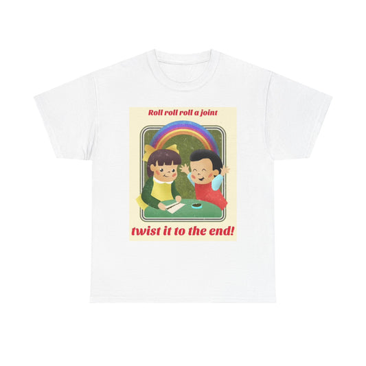 How To Roll A Joint T Shirt Vintage Funny Comedy Unisex Heavy Cotton Tee