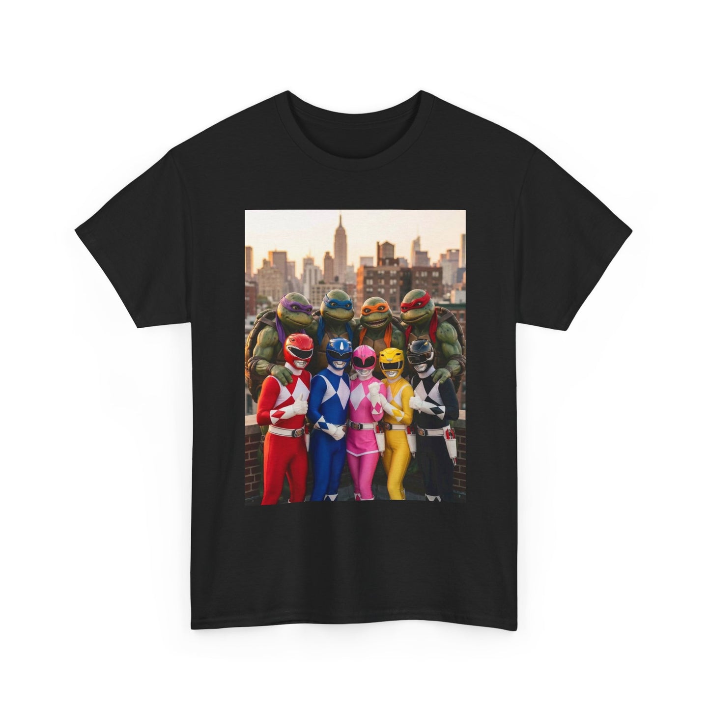Turtles And Power Rangers Graphic T Shirt