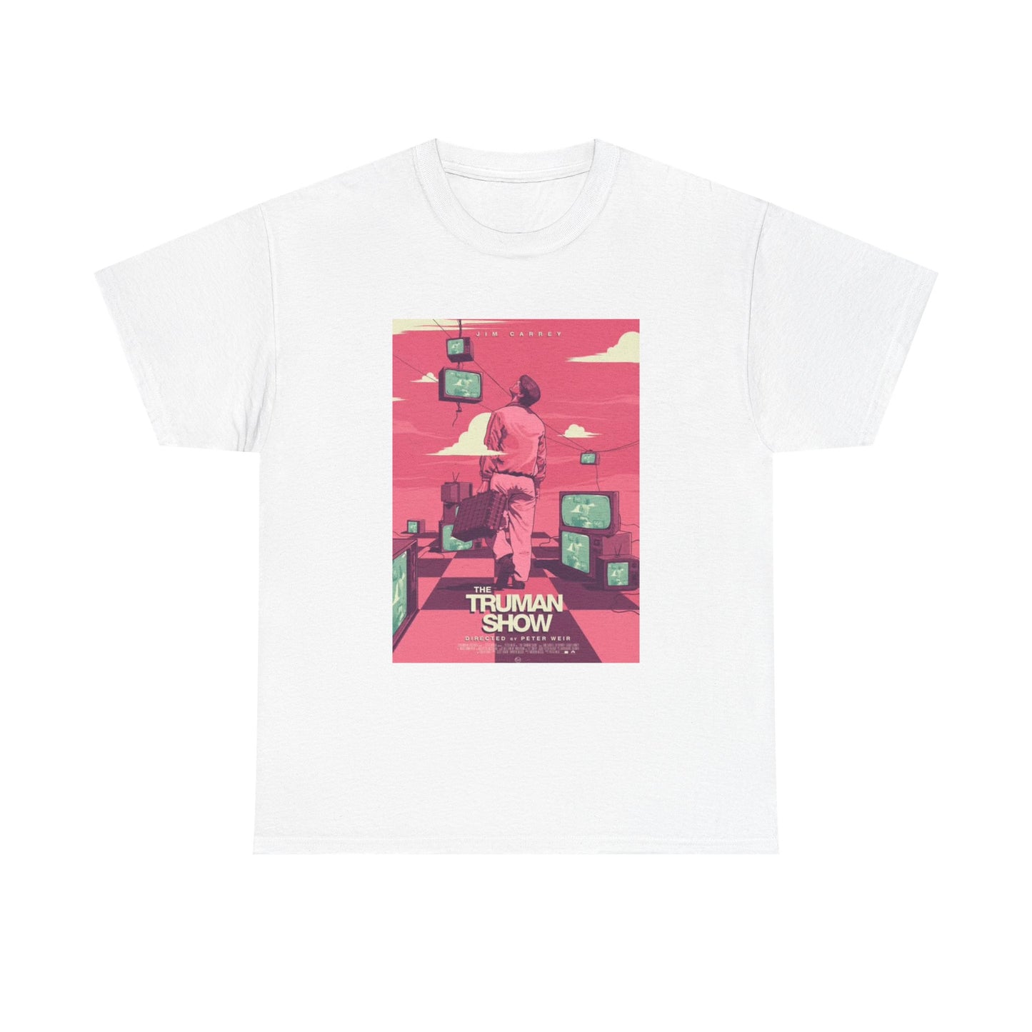 The Truman Show Tshirt Jim Carrey Movie Retro Poster Unisex Heavy Cotton Tee