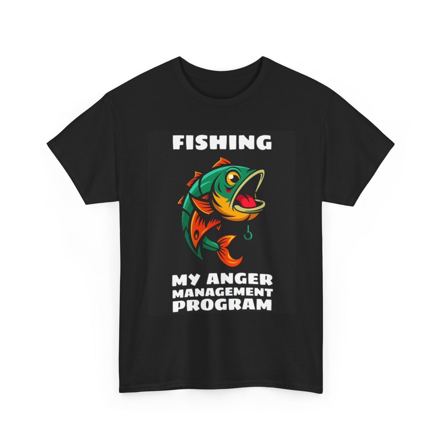 Fishing My Anger Management Program T Shirt Outdoors Unisex Heavy Cotton Tee
