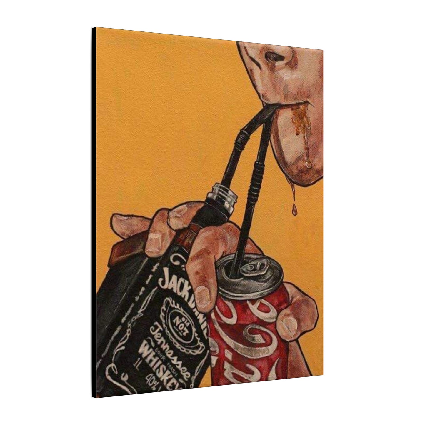 Jack And Coke Bar Art Vintage NEW Matte Canvas, Stretched, 0.75" Garage Gift