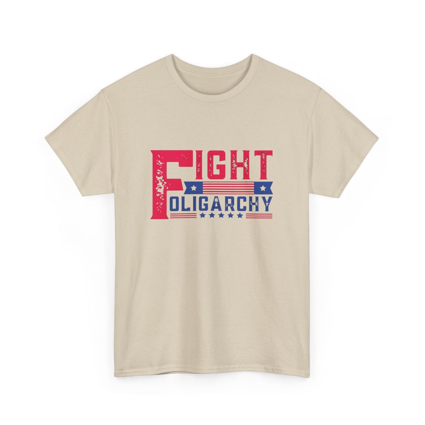 Fight Oligarchy Tour AOC Sanders Graphic T Shirt Unisex Heavy Cotton Tee