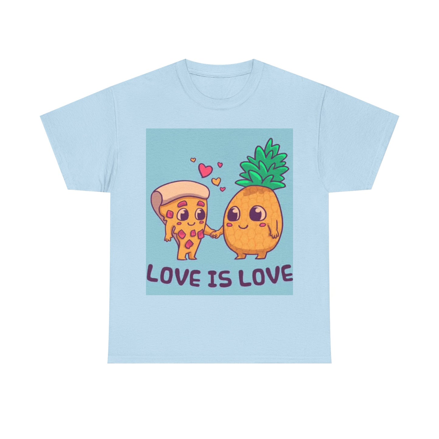 Pizza Is Love Tshirt Funny Cute Pineapple and cheese One Bite Unisex Heavy Tee