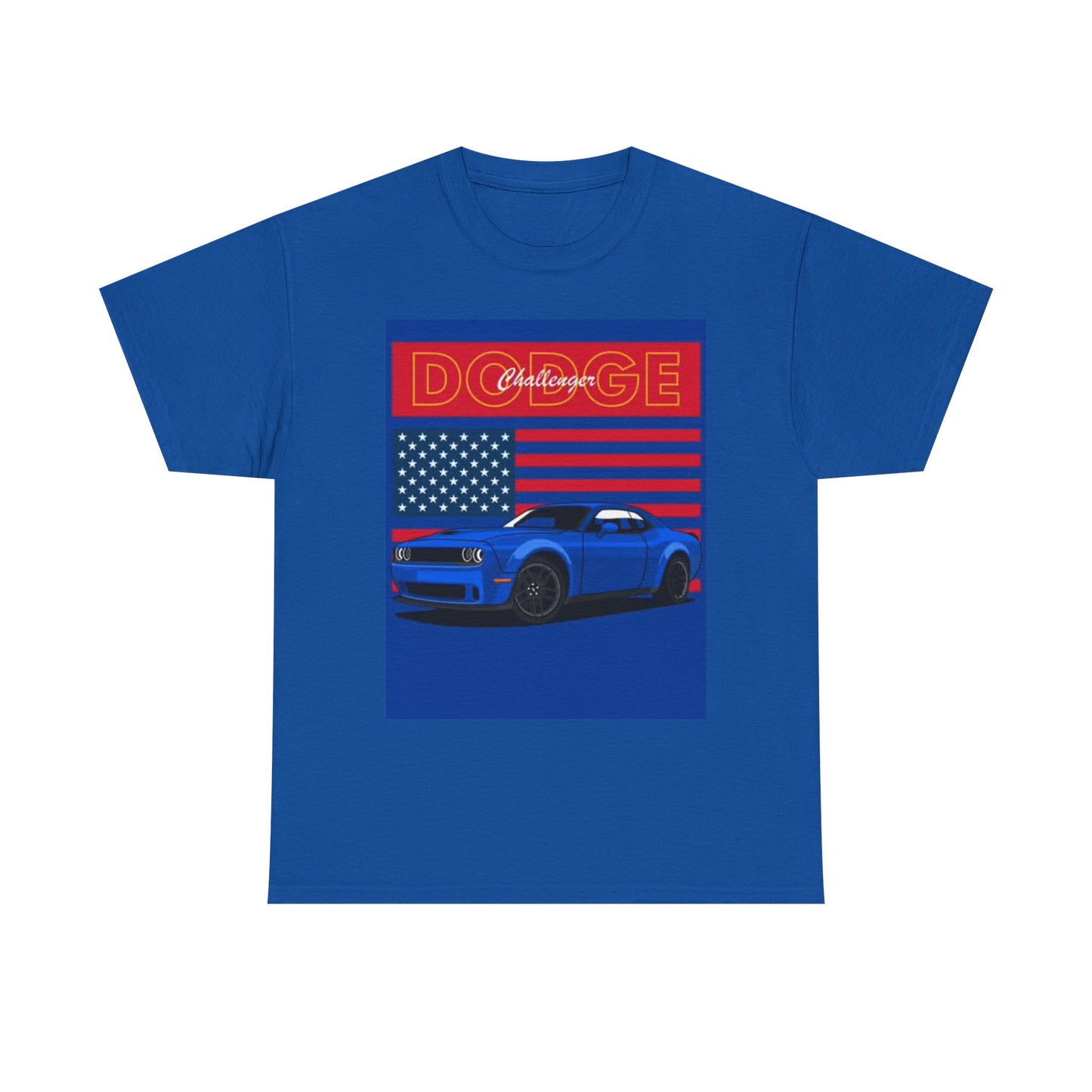 Dodge Challenger Tshirt RT SRT American Muscle Flag Unisex Heavy Cotton Tee