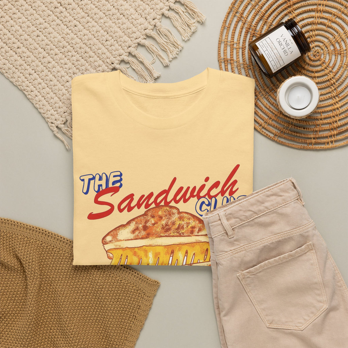 The Sandwich Club Retro Graphic T Shirt Men's Heavy Cotton Tee
