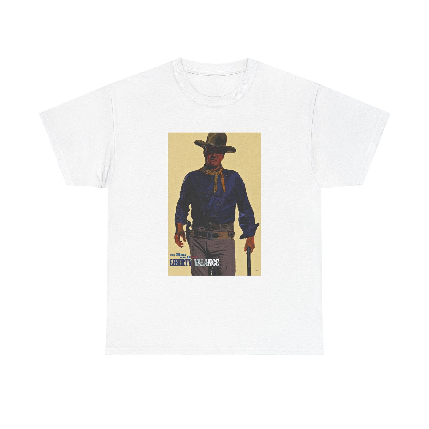 The Man Who Shot Liberty Valance Tshirt Vintage Poster John Wayne Heavy Cotton