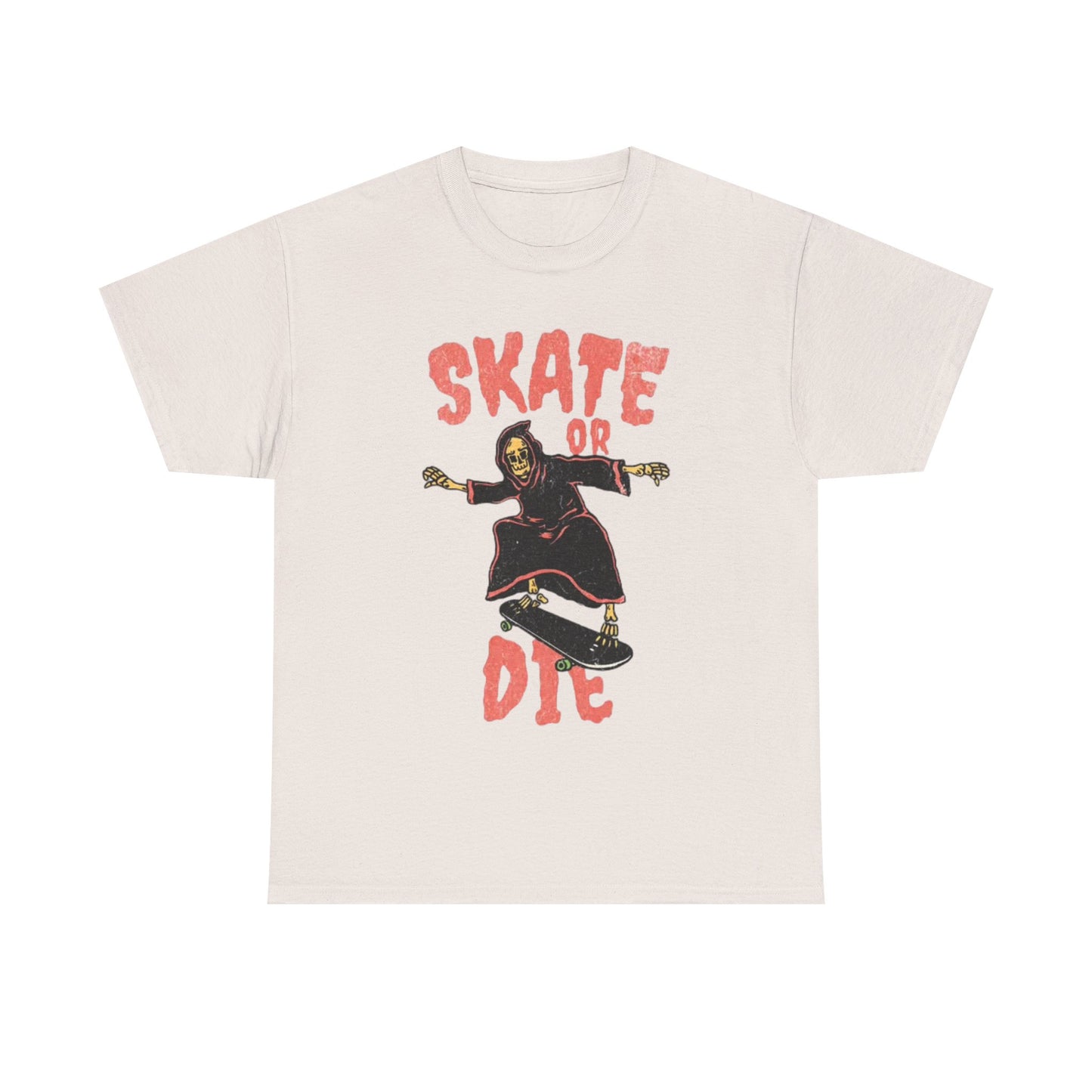 Skate Or Die Shirt Retro Skateboarding Dunks Skeleton Unisex Heavy Cotton Tee