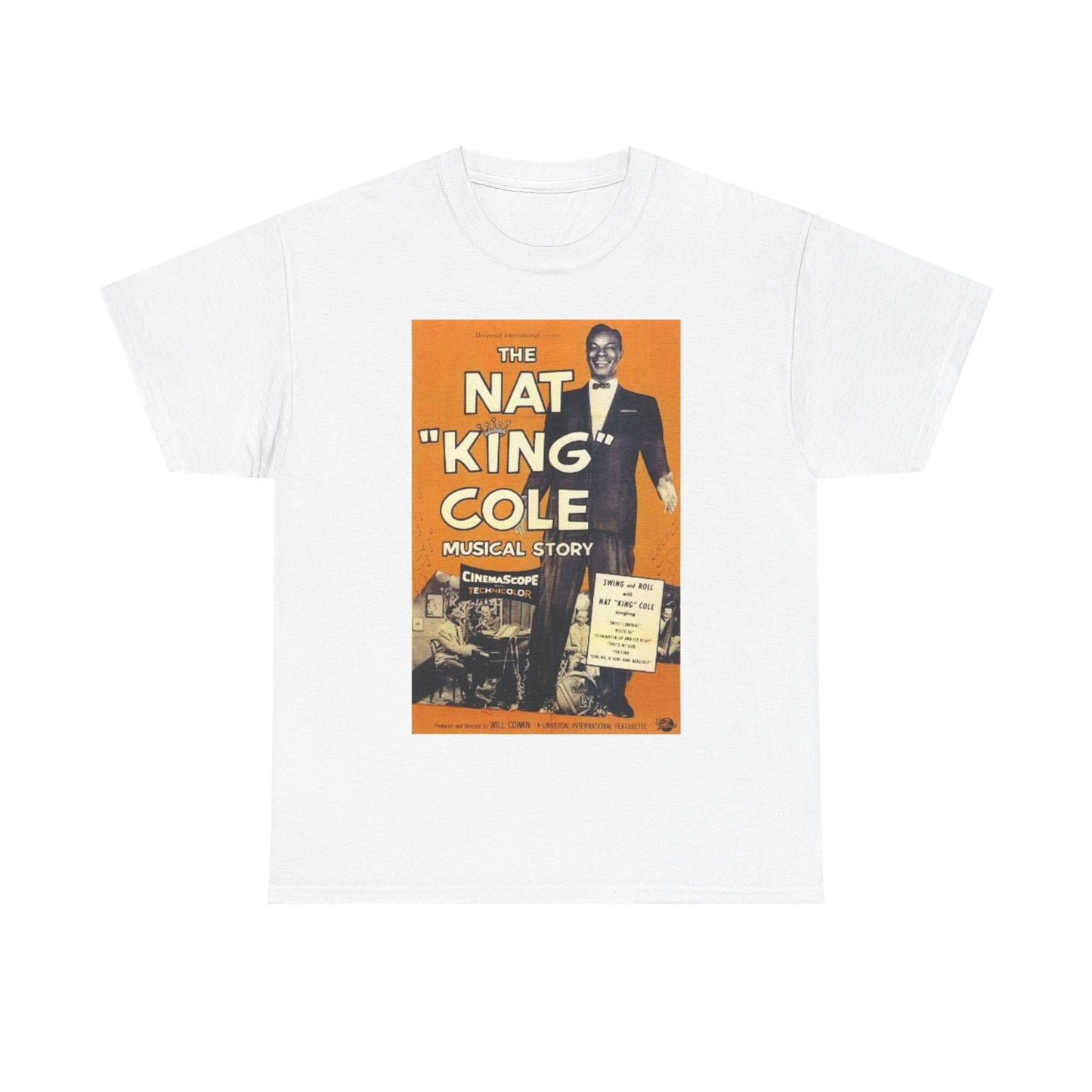 Nat King Cole Tshirt Vintage concert poster retro Unisex Heavy Cotton Tee