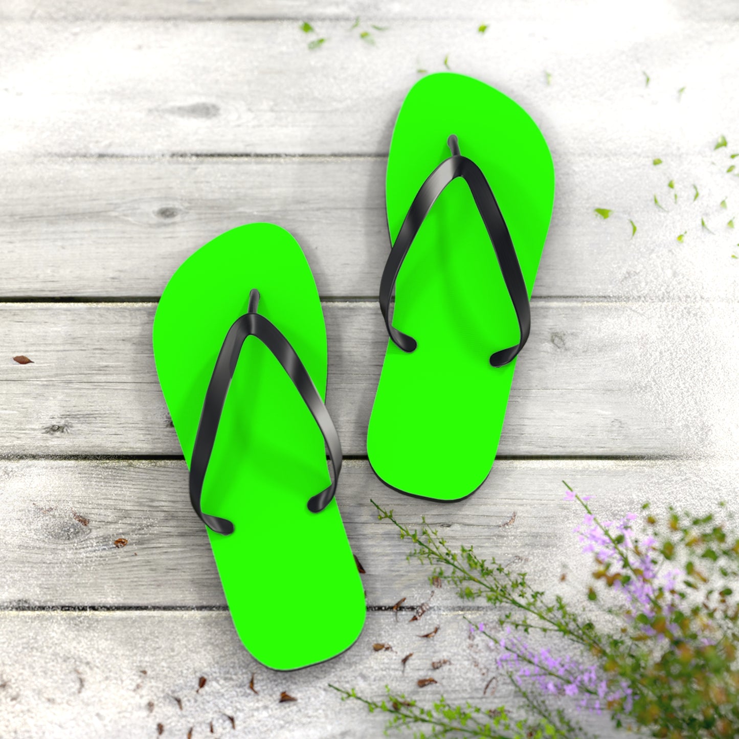 Neon Green Lime Flip Flops, Sandals Slides, Summer Footwear, Brand New