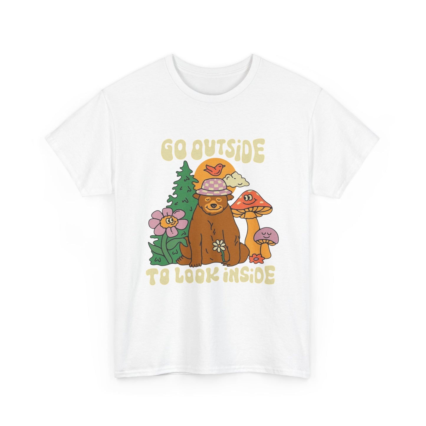 Go Outside To Look Inside Graphic T Shirt Unisex Heavy Cotton Tee