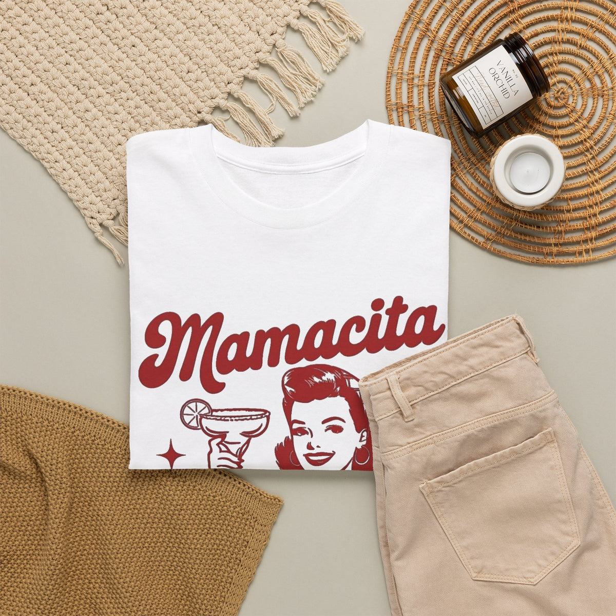 Mamacita Needs a Margarita Retro Cocktail Graphic T-Shirt