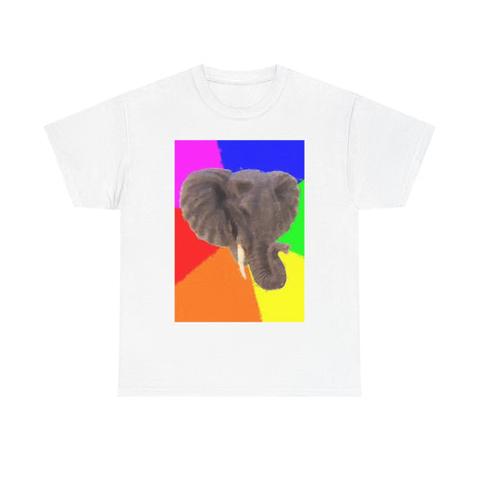 Neon Elephant Shirt Funny Gift trippy Zoo Unisex Heavy Cotton Tee