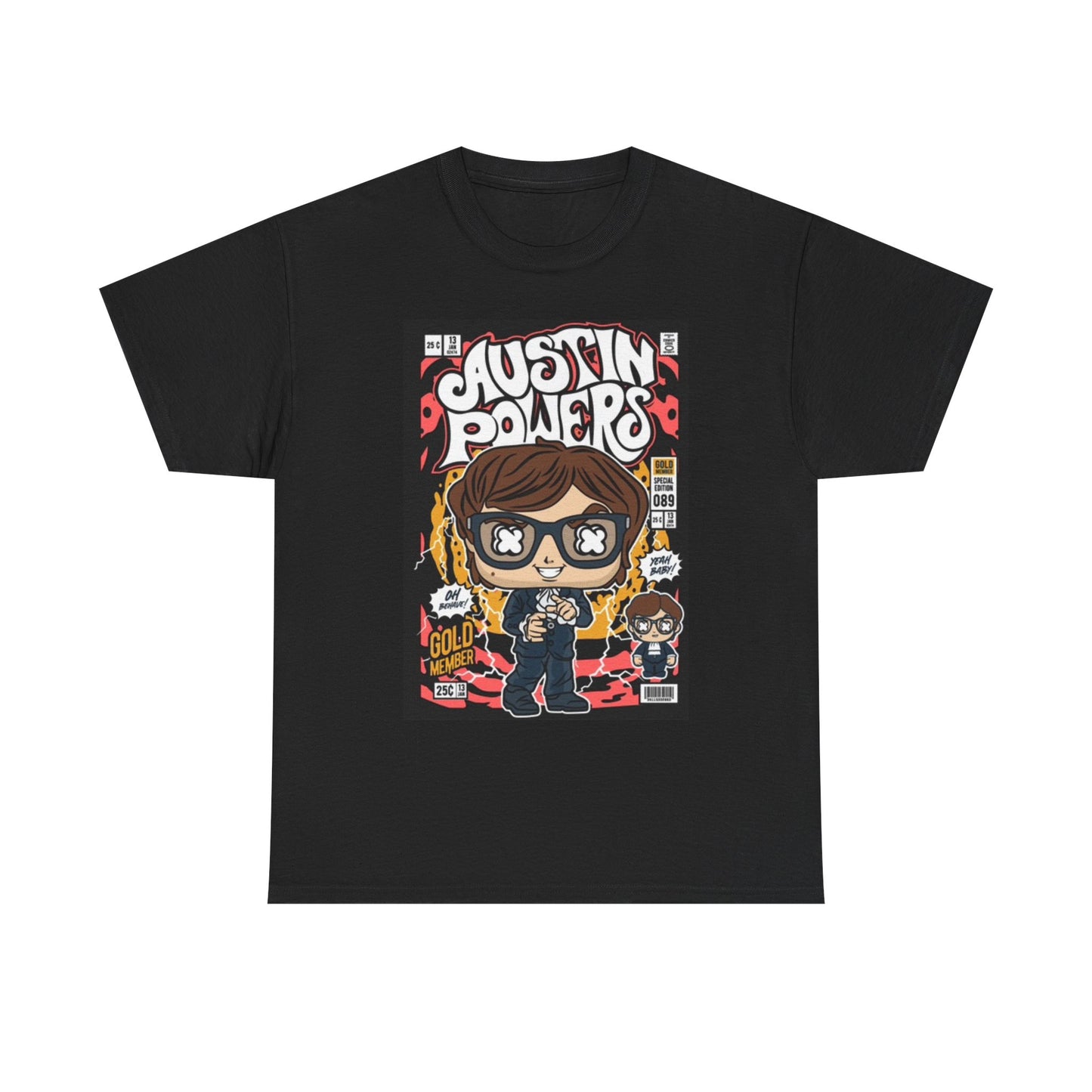 Austin Powers Cartoon Graphic T Shirt Funny Movie Tee