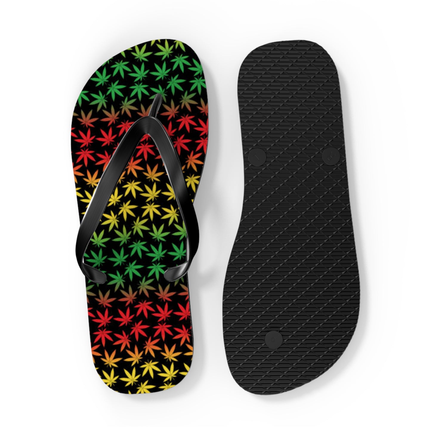 WAVES And SUN Co Sandals Jamaica Weed Flip Flops -Slides Summer Beach BRAND NEW
