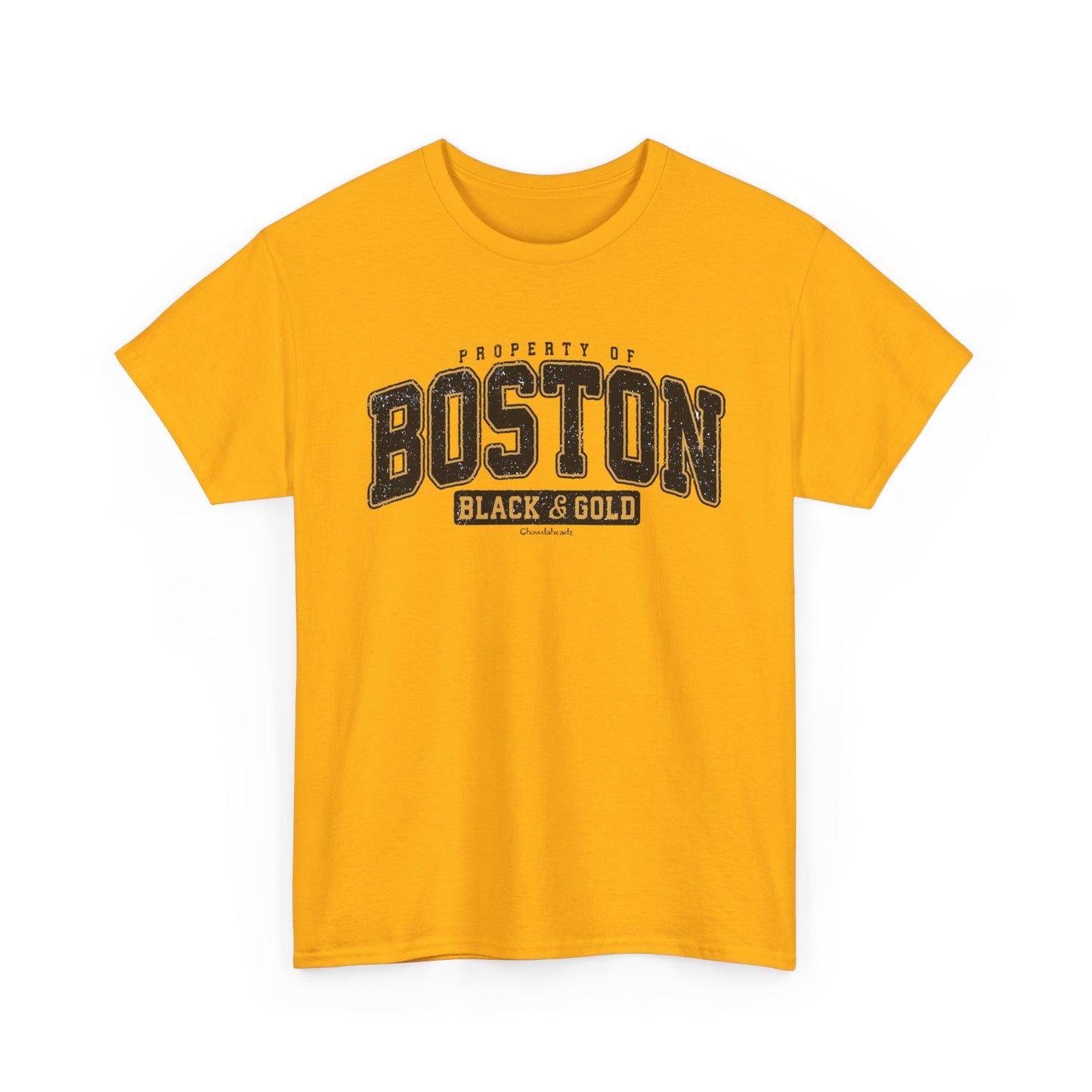 Boston Black And Gold Graphic T Shirt Retro New England Unisex Heavy Cotton Tee
