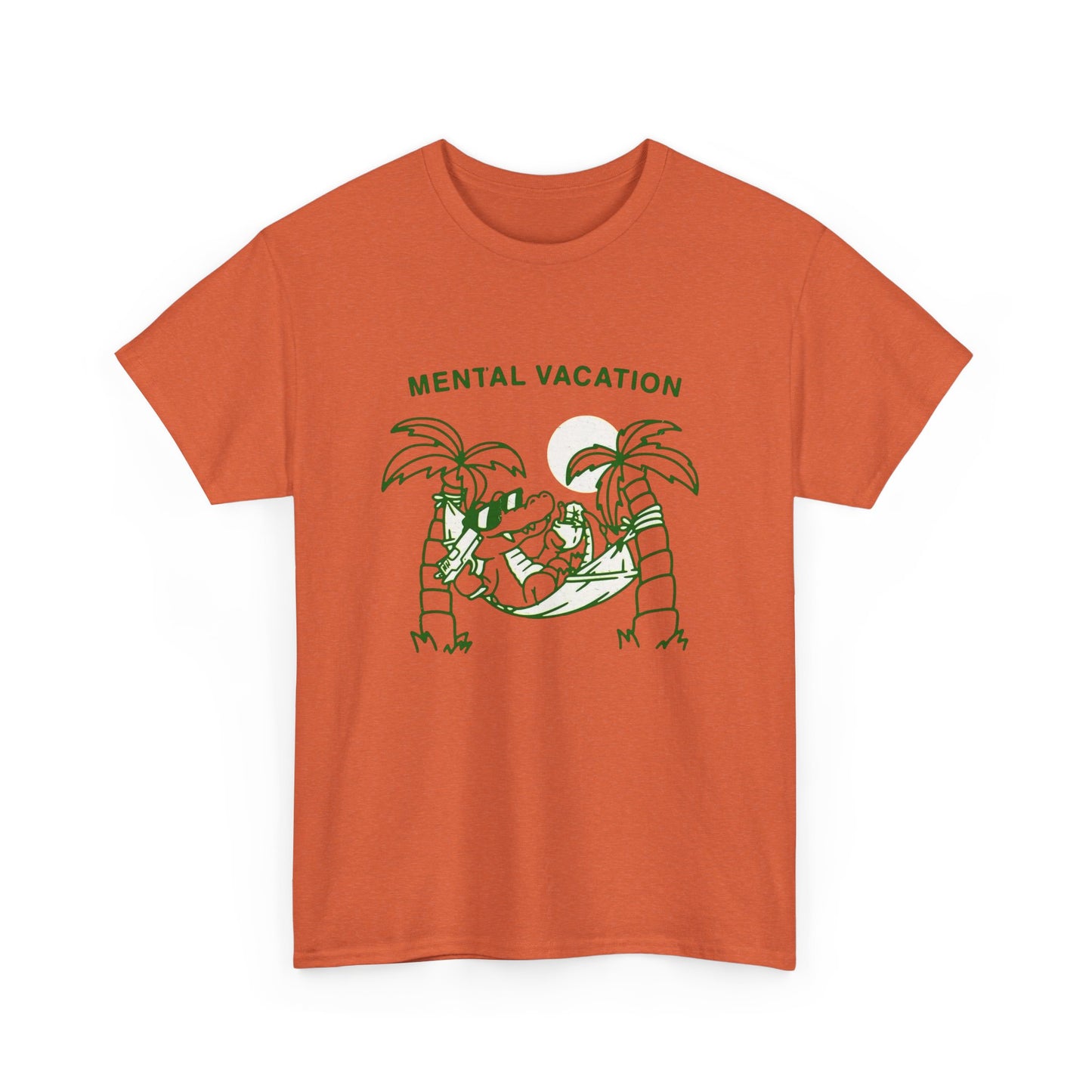 Mental Vacation Funny Graphic T Shirt Unisex Heavy Cotton Tee Gift