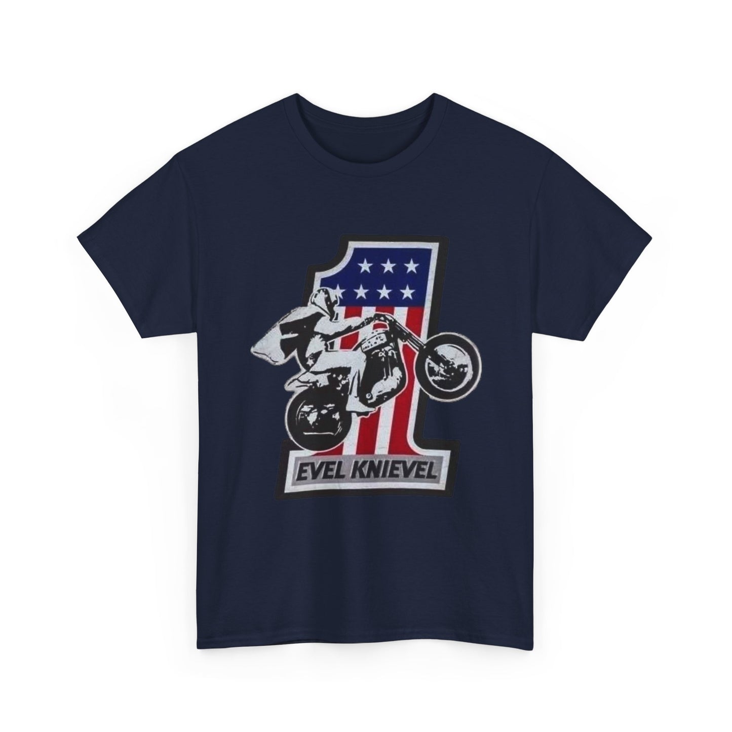Evel Knievel Motorcycles Graphic T-Shirt Unisex Heavy Cotton Tee GIFT NEW