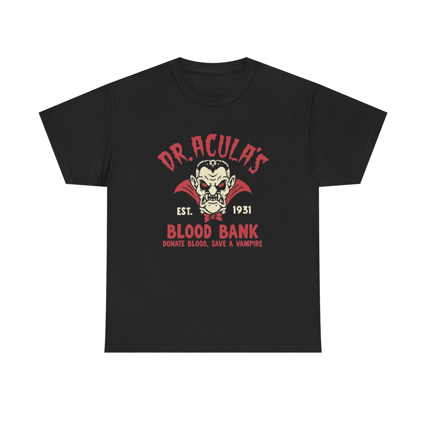 Dracula's Blood bank Graphic T Shirt Unisex Heavy Cotton Tee NEW