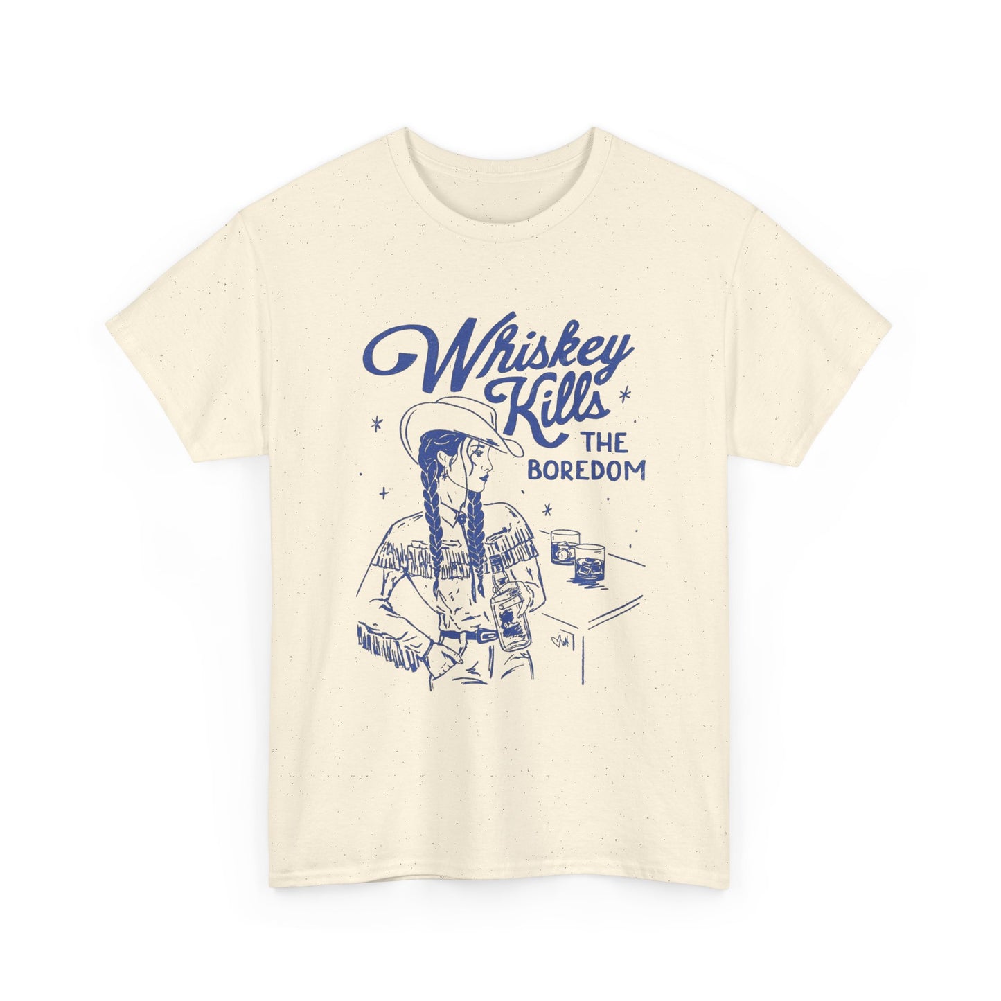 Whiskey Kills The Boredom Graphic T Shirt Unisex Heavy Cotton Tee