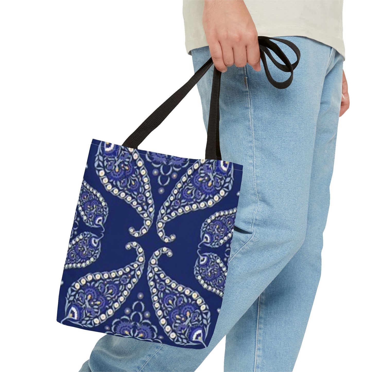 Blue And White Paisley Multi Color BRAND NEW MODERN Tote Bag (AOP)