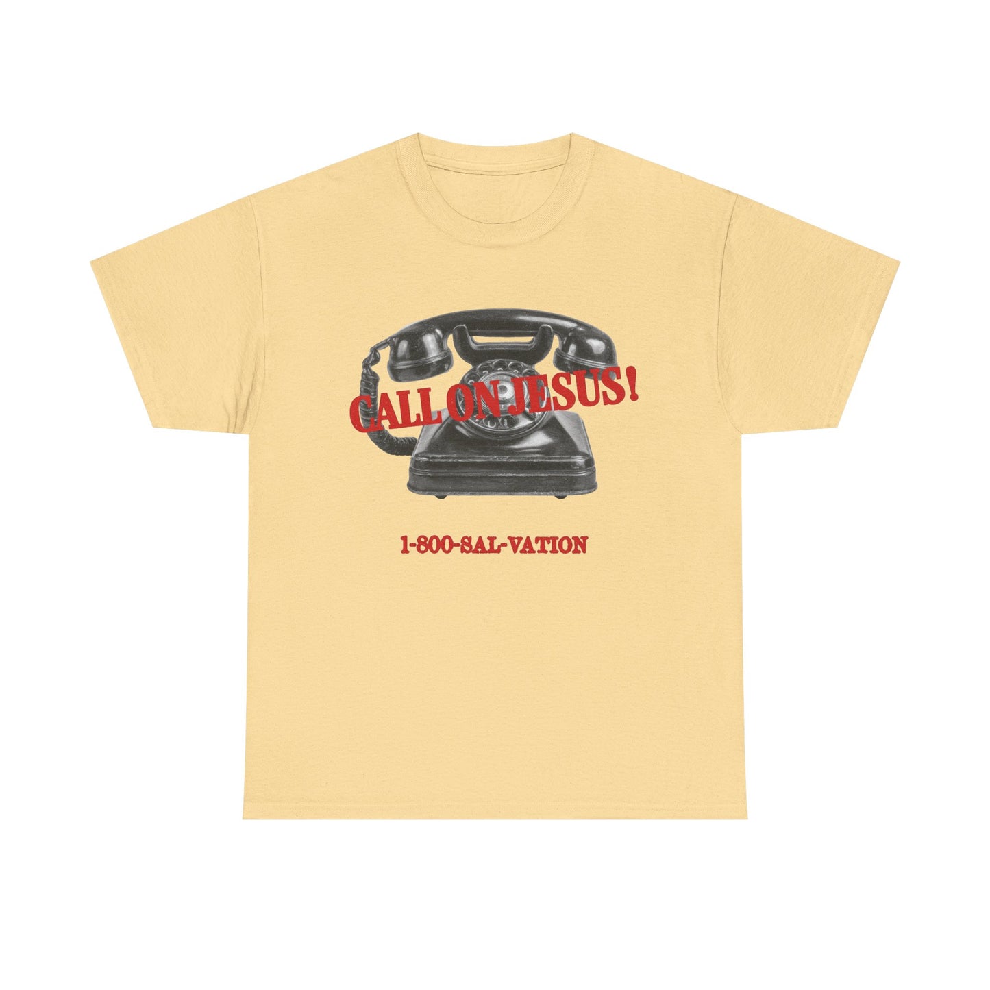 Call On Jesus Religious Graphic T Shirt Men's Heavy Cotton Tee