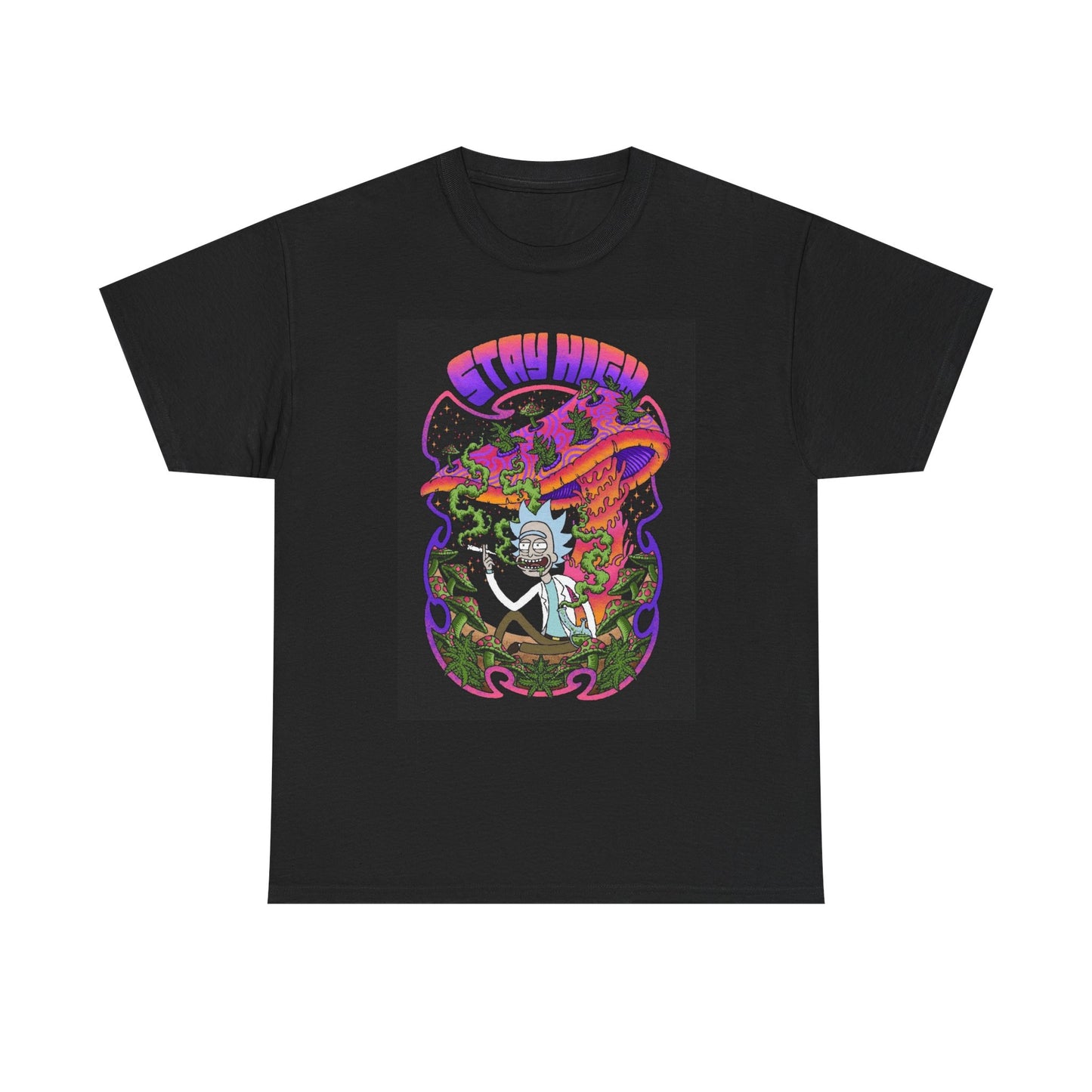Stay High Graphic T Shirt Rick Morty Tee Funny Unisex Heavy Cotton Tee