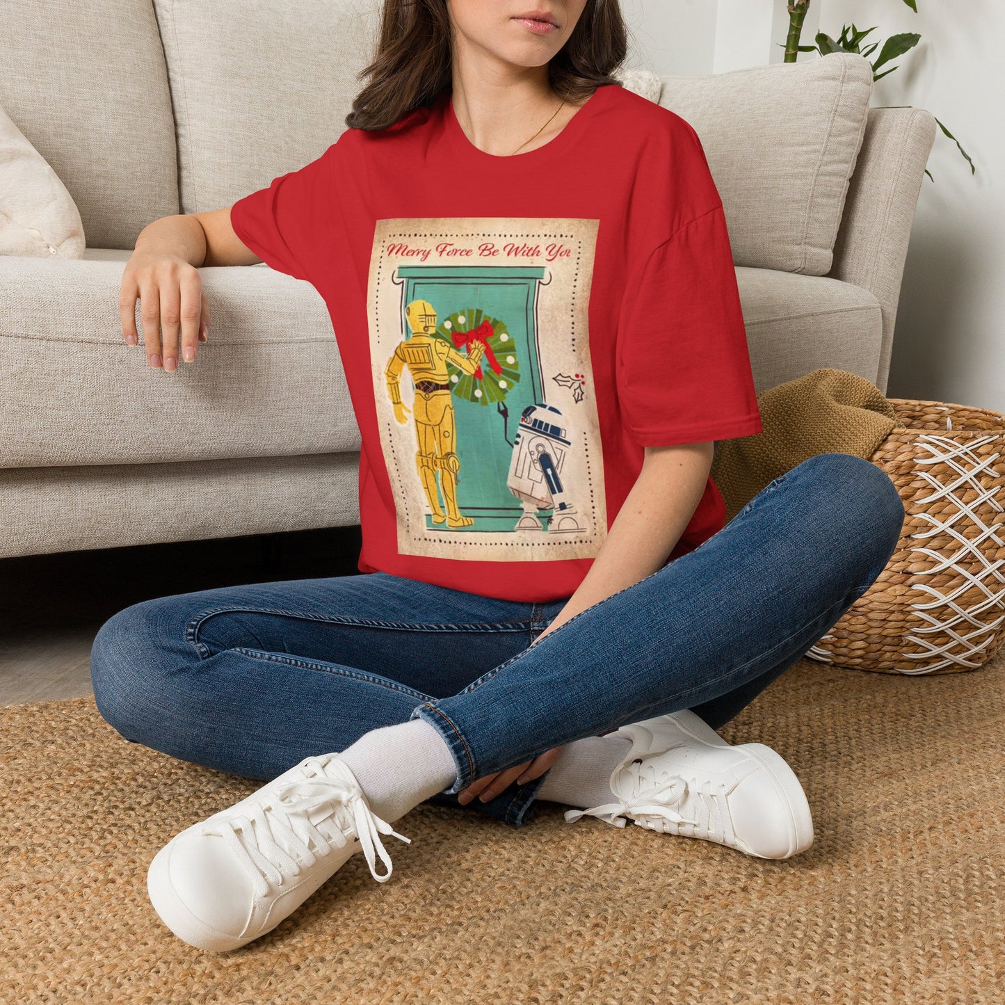 Merry Force Be With You Graphic T Shirt Vintage Star wars Christmas holidays