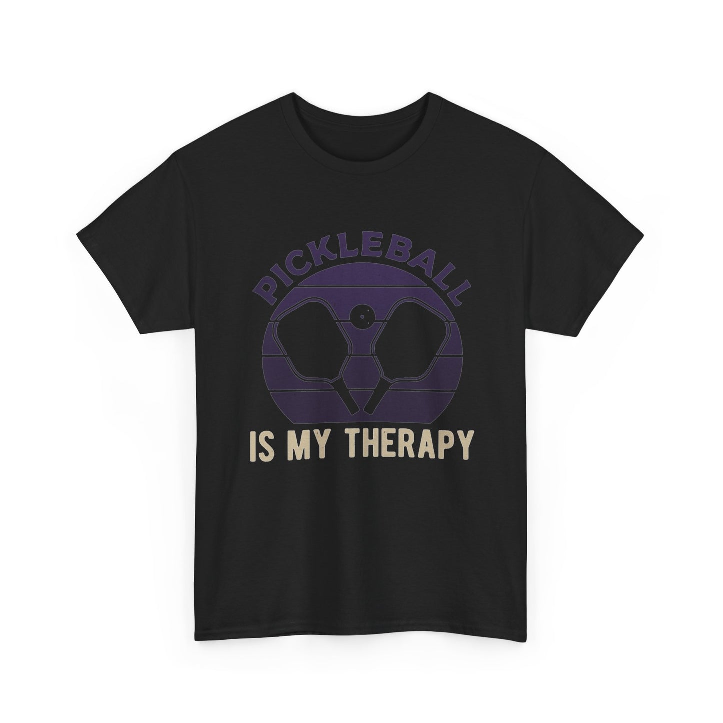 Pickleball Is My Therapy Purple Graphic T Shirt Cotton Tee Apparel New