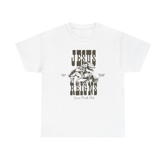 Jesus Reigns Graphic T Shirt ALL SIZES Tee Unisex Heavy Cotton