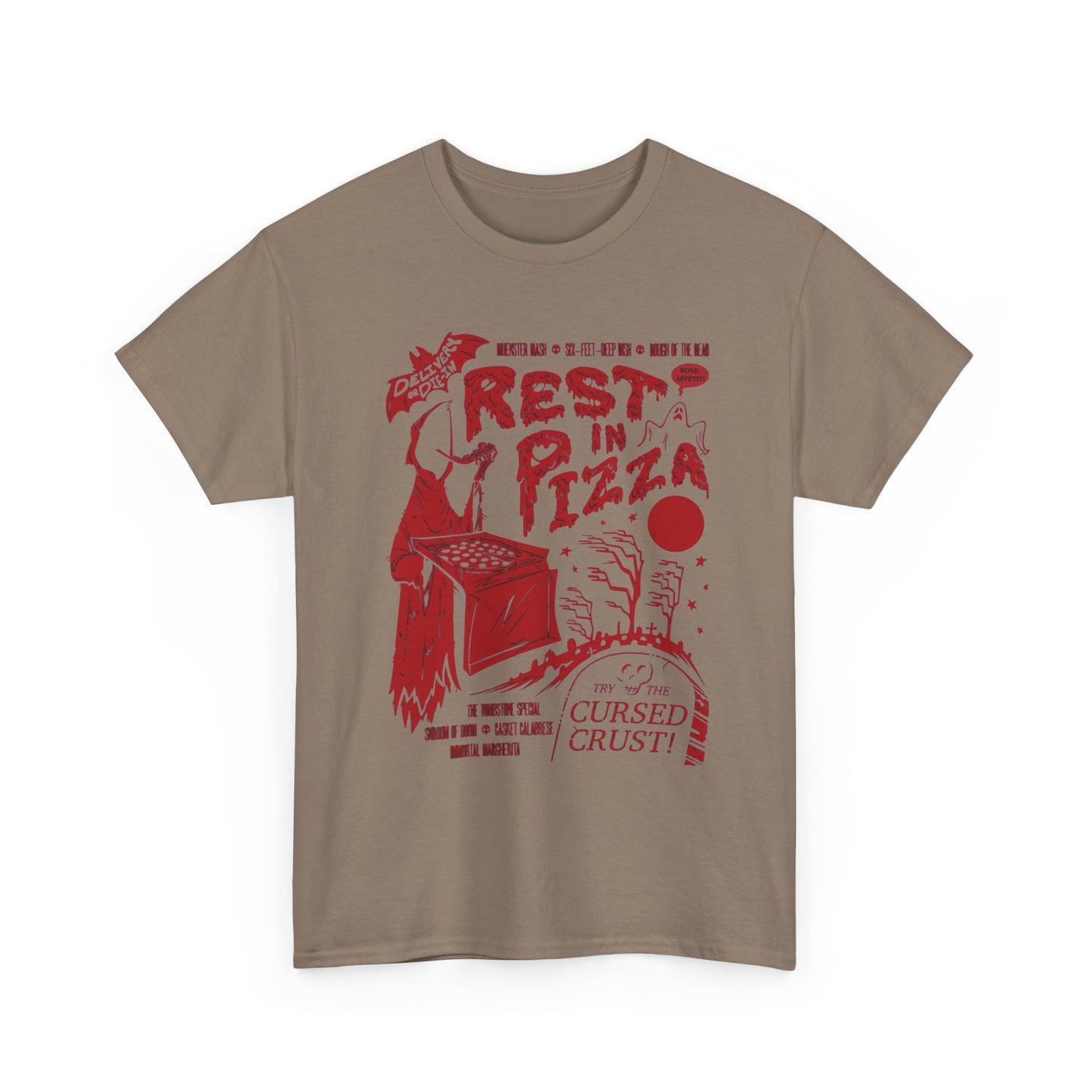Rest In Pizza Graphic T Shirt NEW Unisex Heavy Cotton Tee