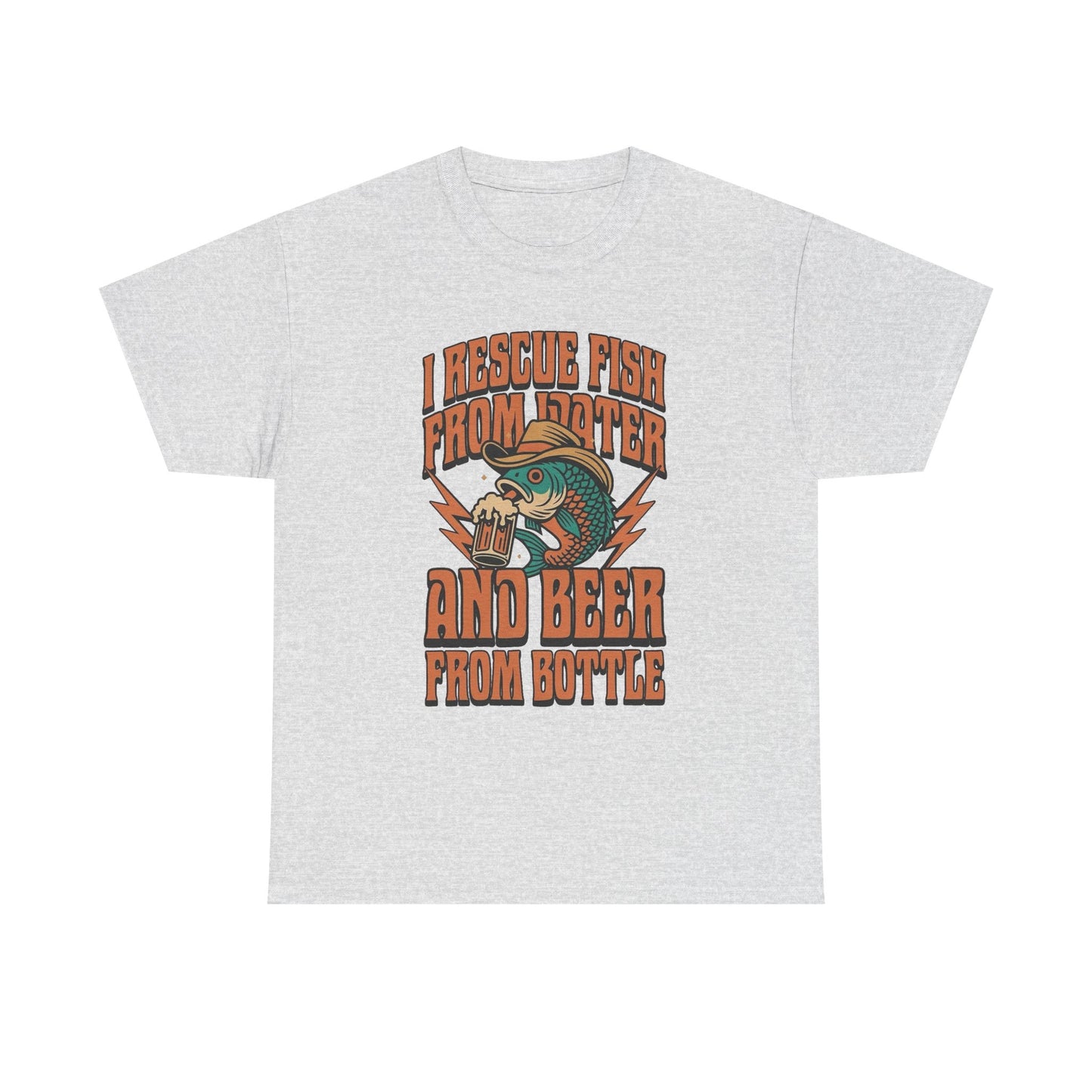 I Rescue Fish And Beer Funny Graphic T Shirt NEW ADULT