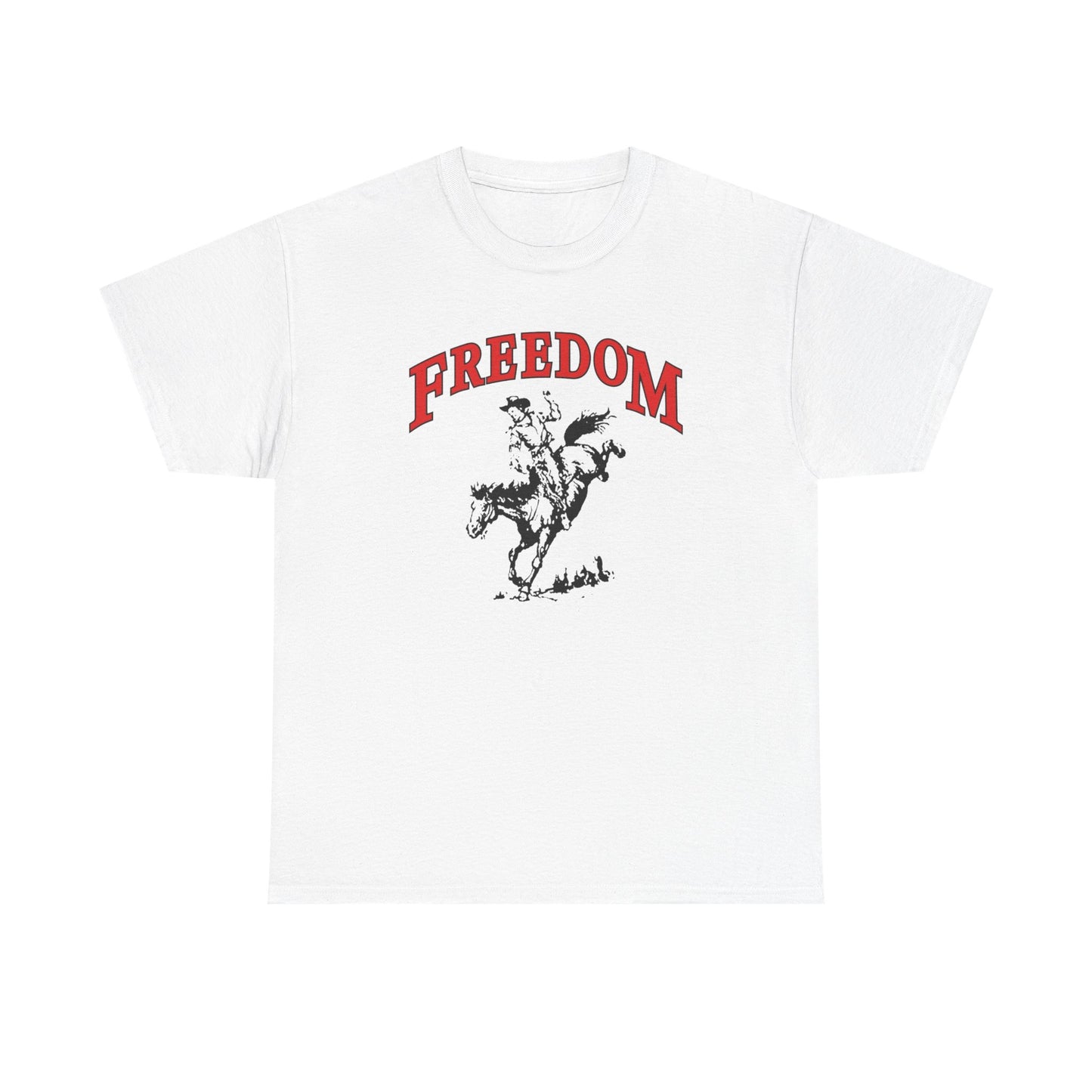 Freedom Western Cowboy Graphic T Shirt Heavy Cotton Tee NEW Gift