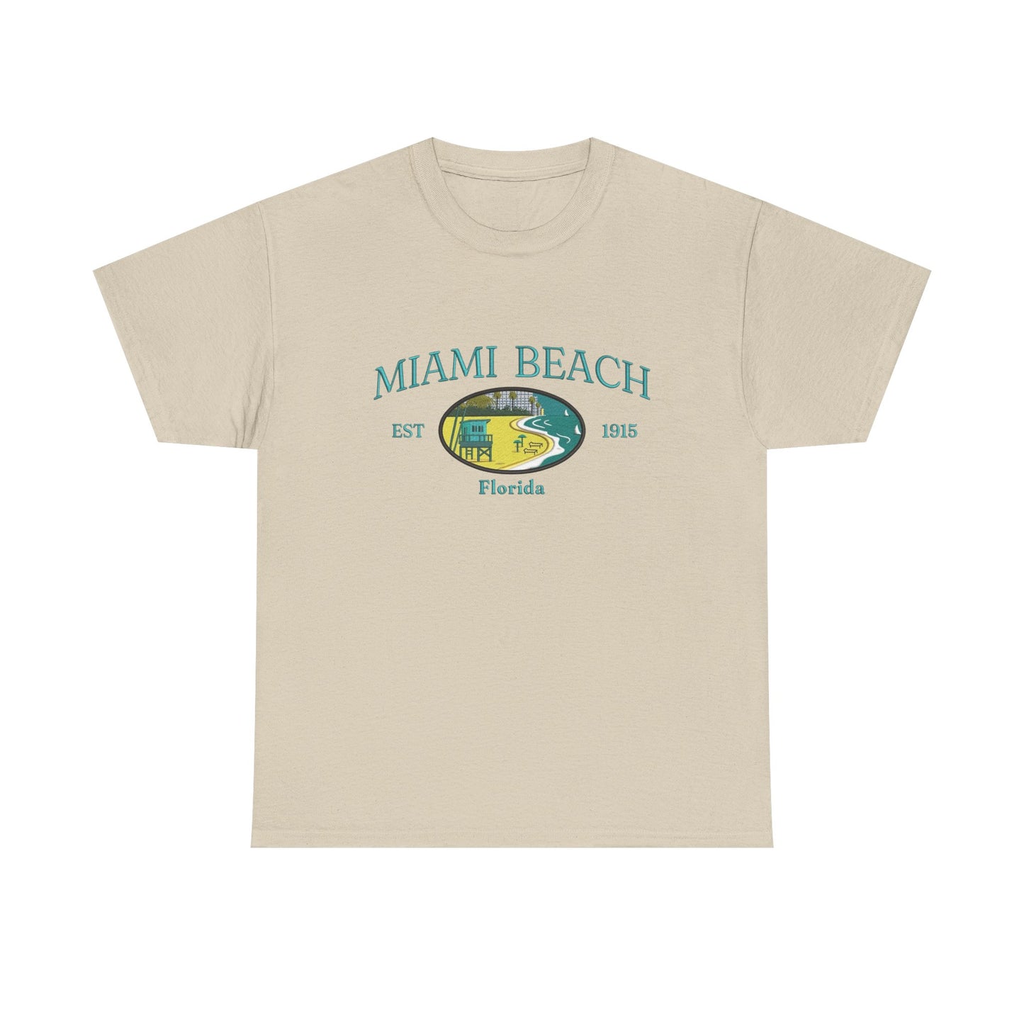 Miami Beach Vintage Graphic T Shirt NEW Unisex Heavy Cotton Tee