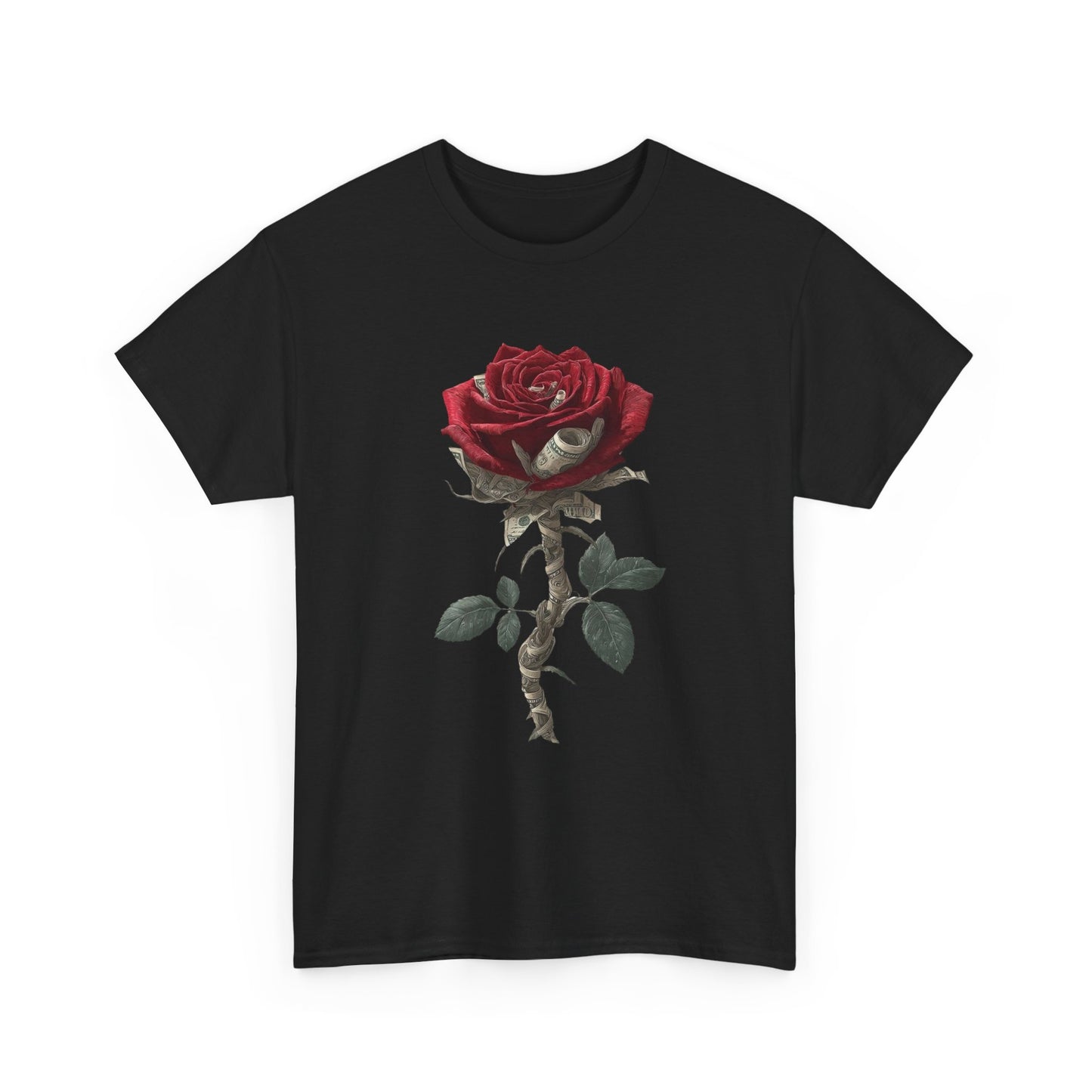 Money Roses T Shirt Graphic Unisex Heavy Cotton Tee NEW GIFT