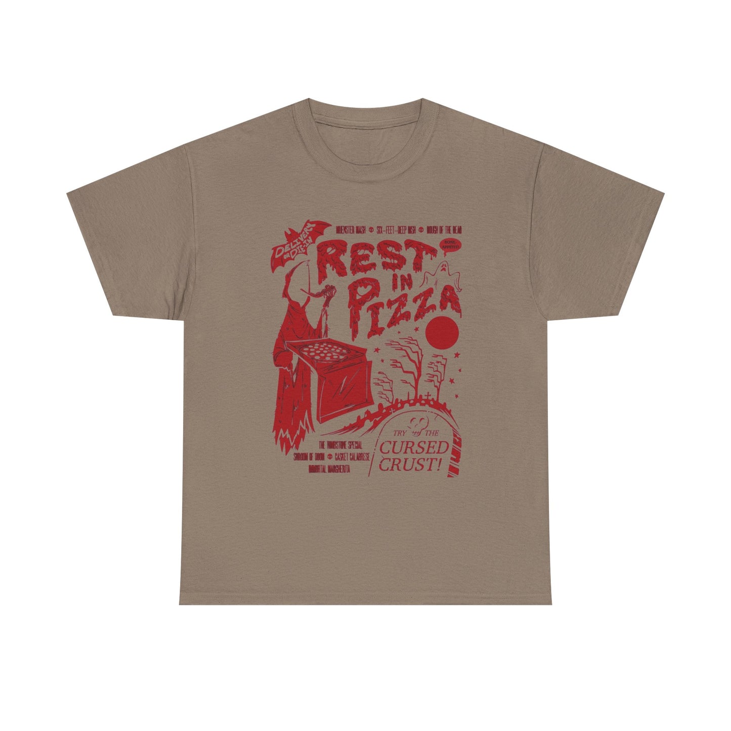 Rest In Pizza Graphic T Shirt NEW Unisex Heavy Cotton Tee