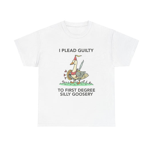 I Plead Guilty Silly Funny Graphic T Shirt Unisex Heavy Cotton Tee